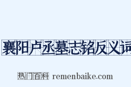 襄阳卢丞墓志铭反义词是什么意思的图片